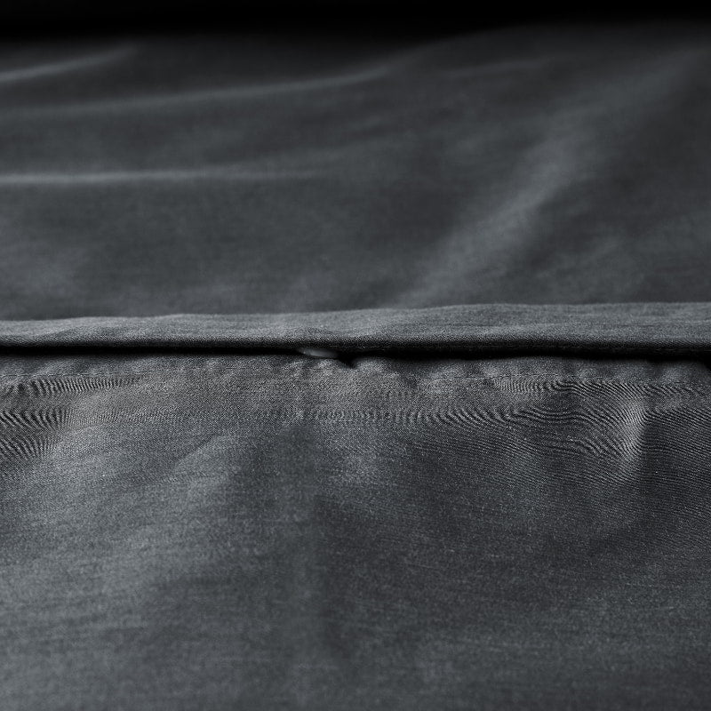 Close up details of the Accesorize Charcoal Quilt Cover Set for a chic and comfortable hideaway.