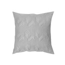 Grey European bamboo cotton pillowcase on a neatly styled bed with soft natural lighting.