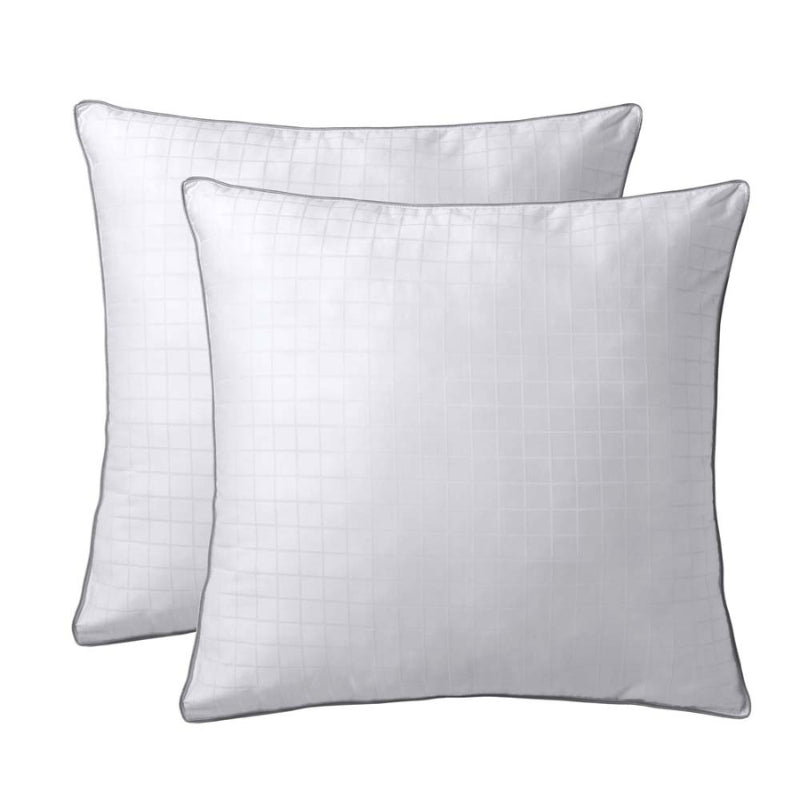alt="A luxurious European Pillow featuring a 375 thread count cotton cover and fine denier polyester fill."