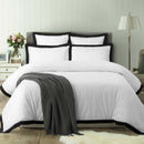 Accessorize Hotel Tailored Deluxe Cotton White and Black Quilt Cover Set