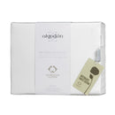 Packaging details of a white sheet set made from 100% Australian Cotton, offers a fresh and natural style for your bedroom.