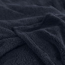 Close-up of Ardor Boudoir Teddy Fleece Blanket in soft navy colour