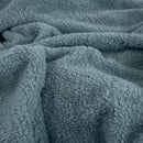 Close-up of Ardor Boudoir Teddy Fleece Blanket in soft sea mist colour
