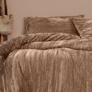 Experience the luxurious quilt cover set exuding opulence and elegance in soft champagne tones.