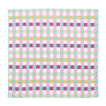 A vibrant sorbet checkered blanket on a white background, perfect for beach lounging or poolside picnics, showcasing its stylish check pattern.