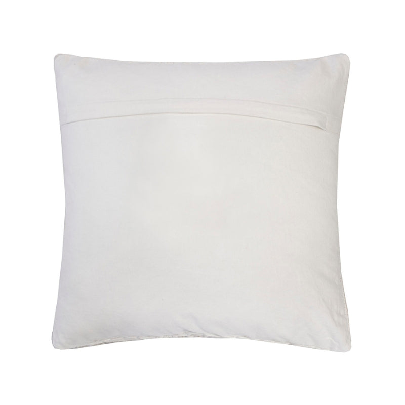 alt="Plain back view of an ivory square cushion"