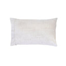 Close-up of Bambury Bowie flannelette pillowcase in white and taupe with curved linear design