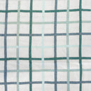 Detail shot of soft brushed cotton fabric with blue and green check design