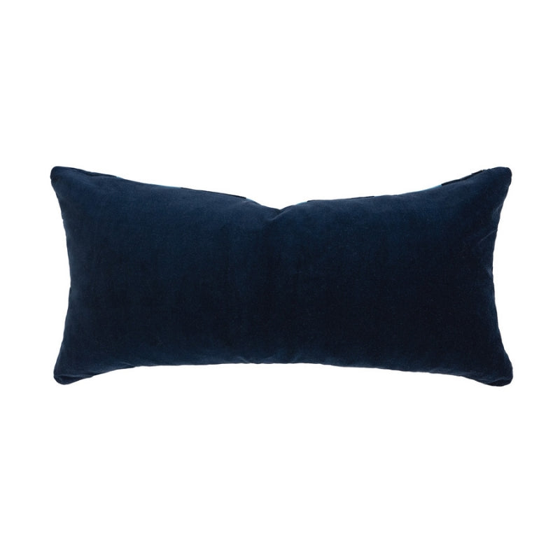 Reverse of the Cooper Ocean Cushion in solid-toned velvet

