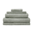 alt="Beautiful, soft sage green cotton face washers set"