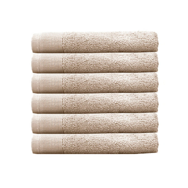 alt="Six beautiful, soft natural cotton face washers"