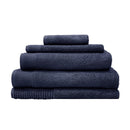 alt="Beautiful, soft navy cotton face washers set"