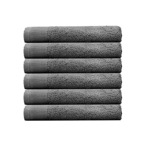 alt="Six beautiful, soft grey cotton face washers"