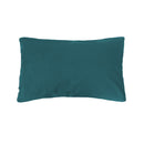 Back view of Bambury Ezra Multi pillowcase showing solid teal cotton percale fabric