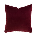 Reverse side of the Bambury Jax Berry cushion in plain velvet

