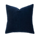 Reversible velvet cushion in deep ocean tones

