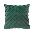 Forest green velour cushion with soft texture and elegant finish