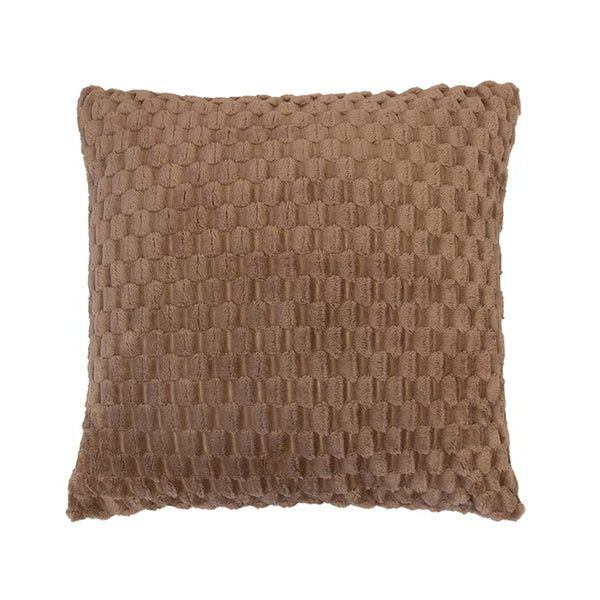 Incredibly soft plush fabric with a cosy checkers pattern brown cushion is perfect for snuggling up on the couch.