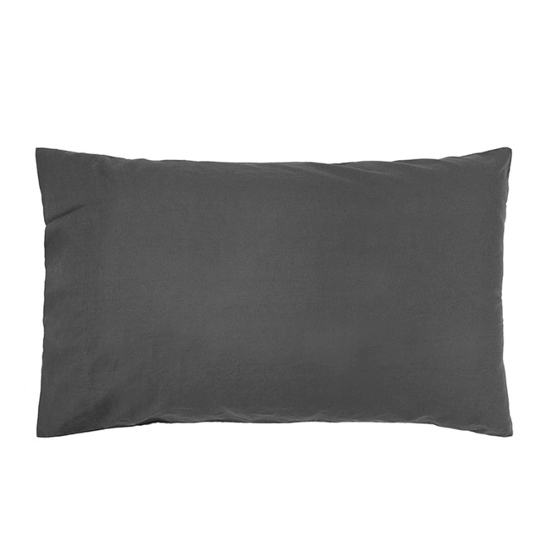 alt="A beautiful plain charcoal cotton pillowcase"