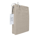 alt="Back details of a nice packaging of timeless elegance quilt cover set in a light brown colour scheme for your cosy bedroom"