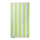 Back details of Cabana lime beach towel showcasing a soft and absorbent cotton that is ideal for seaside relaxation.