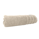 alt="Side zoom details of desert Bath towel featuring its finest Egyptian cotton and high level of softness."