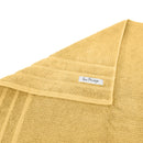 alt="Zoom in edge details of sunshine Bath towel featuring its finest Egyptian cotton and high level of softness."