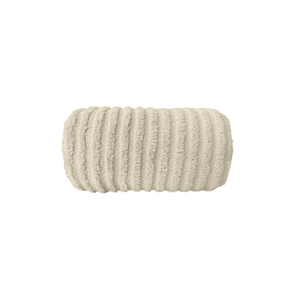 The oatmeal Bas Phillips Haven Sherpa Ribbed Blanket, a warm and cosy addition to your queen-sized bed.