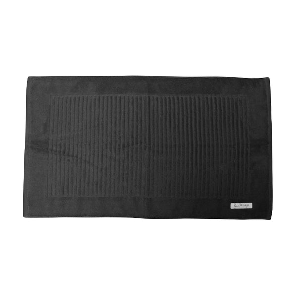 alt="A full photo details of eclipse hayman bath mat showcasing its premium quality zero twist cotton and inviting softness"