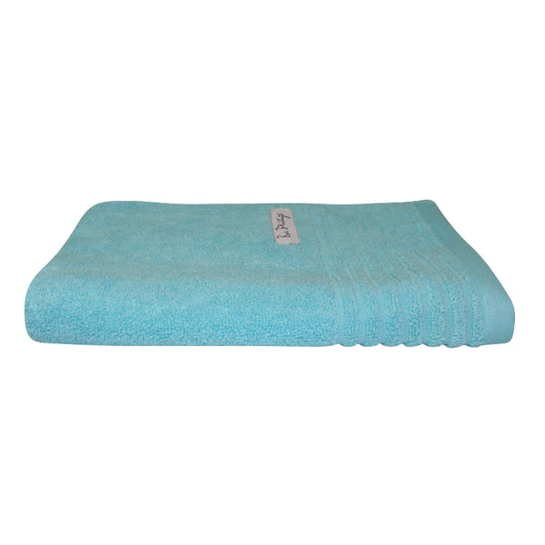 alt="An elegantly folded premium blue hand towel, showcasing its minimal and soft details"