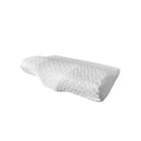 Side view of a contour memory foam pillow designed for comfort, featuring 3D Memcell technology for personalized support and pressure relief.