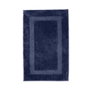 alt="Full details of navy modena microfibre bath mat featuring its soft intricate design"