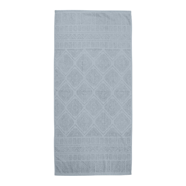 alt="A full details of prussian blue bath towel showcasing its premium and luxurious design"