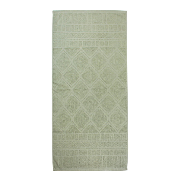 alt="A full details of sage persia bath towel showcasing its premium and luxurious design"