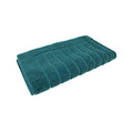 alt="The Teal Valencia Zero Twist bath mat unveils intricate folded details, adding a luxurious touch to your bathroom"