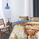 alt="A distinctive quilt cover set featuring a unique pixelated design"