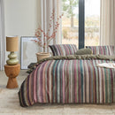 Bedding House Roman Multi Quilt Cover in soft light showing full striped design on bed