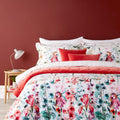 A beautifully designed iris garden quilt cover set, perfect for a peaceful and relaxing bedroom environment.