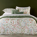 Elegant stems jade quilt cover set with watercolour florals, enhancing the tranquil atmosphere of the bedroom.