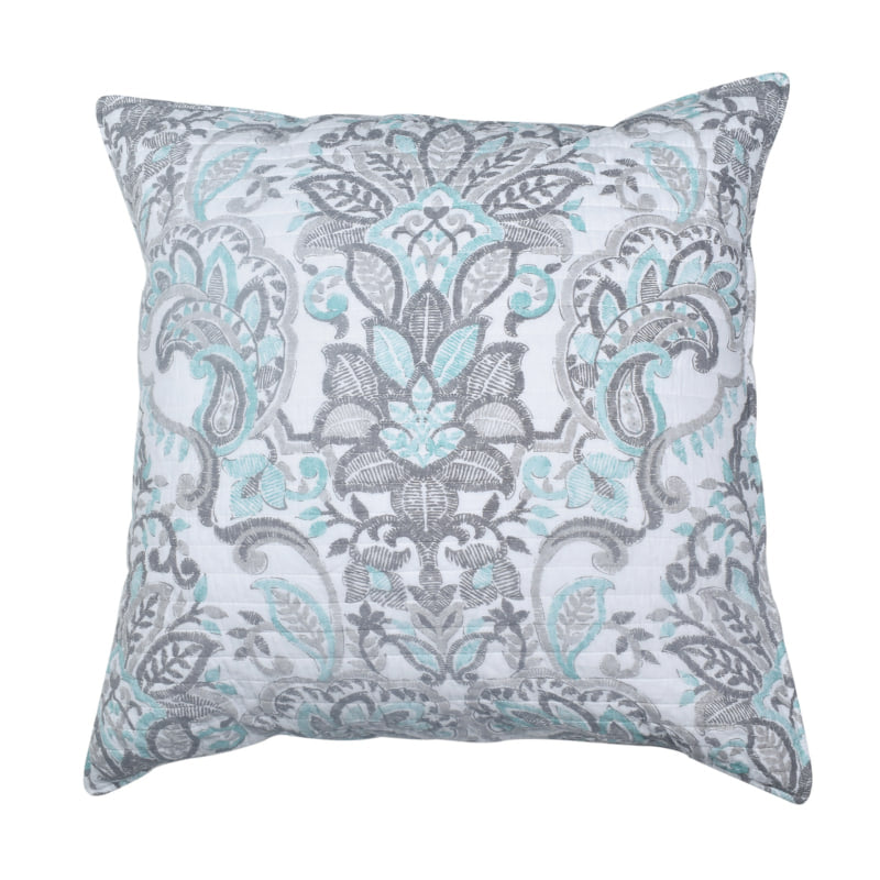 alt="A beautiful cotton european pillowcase designed with a leaf pattern"