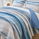 Classic Quilts Windsor Ocean Coverlet styled on a bed with matching pillowcases.