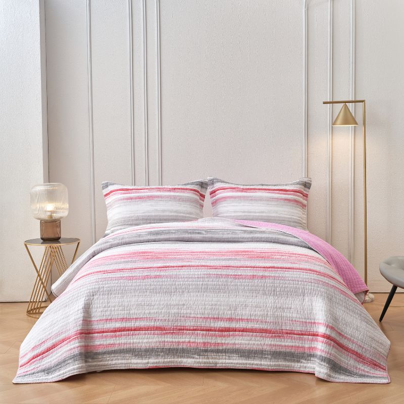 Classic Quilts Windsor Setting Sky Coverlet draped across a bed, perfect for layering.