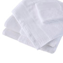 A collection of soft white towels, made from eco-conscious Tencel and cotton, designed for luxury and effective hygiene.