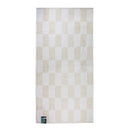 Back details of a calming beach checkerboard design towel, ideal for a tranquil beach day experience.