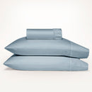 Luxurious Ddecor Home 1500 Thread Count Seafoam Fitted Sheet and Pillowcase Set, combining cotton and polyester for comfort and easy car.