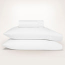 Luxurious Ddecor Home 1500 Thread Count Snow Fitted Sheet and Pillowcase Set, combining cotton and polyester for comfort and easy care.