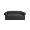 A 2-seater grey sofa cover is exemplifying a sophisticated touch to contemporary living spaces.