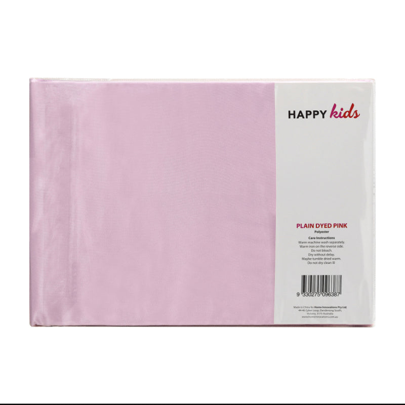 alt="A back-view package of a pink, plain-dyed microfibre sheet set"