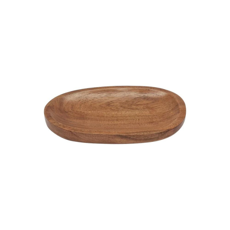 alt="Side details of natural premium acacia wood serving tray"