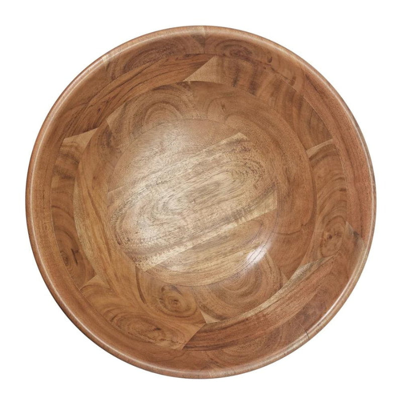 alt="Front details of a natural salad bowl featuring an organic grain patterns"